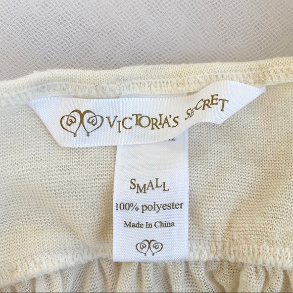 Victoria’s Secret shimmer cream babydoll slip dress lingerie dainty gold bows S - Picture 4 of 4